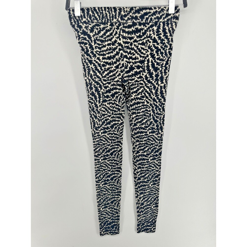 Tory Burch Black/White Zebra Print Merino Wool Blend Women's Leggings | Regular